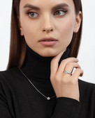 Кольцо с бриллиантом, белое золото