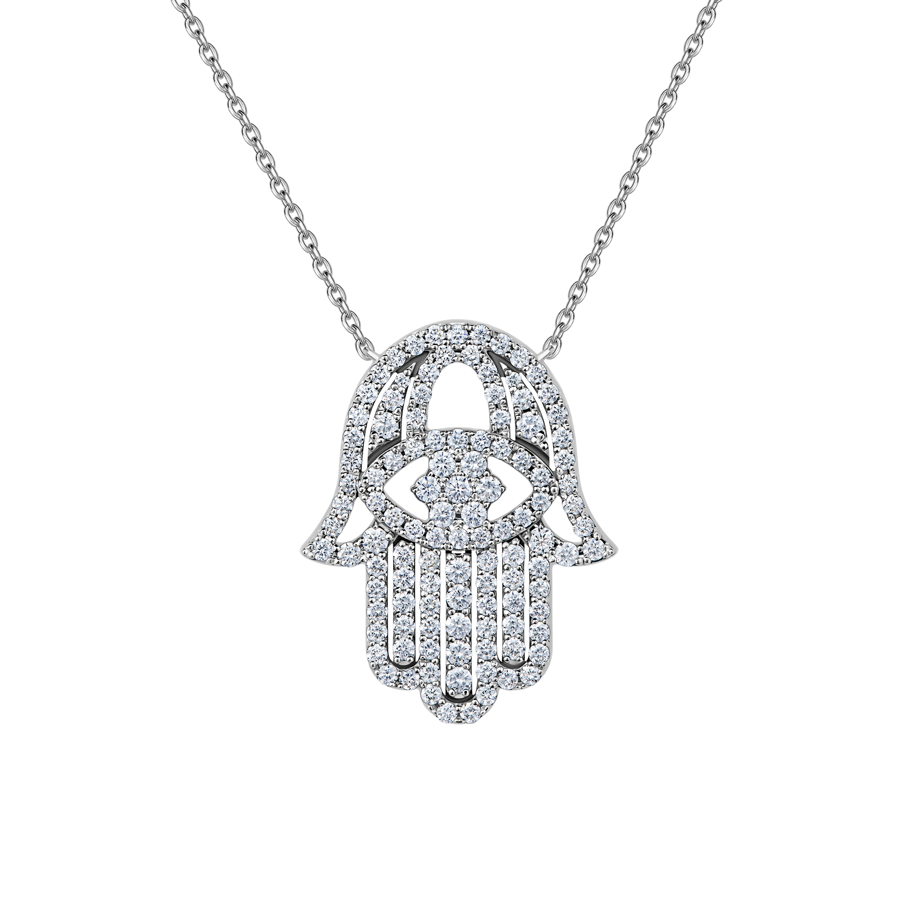 Колье с бриллиантами, белое золото