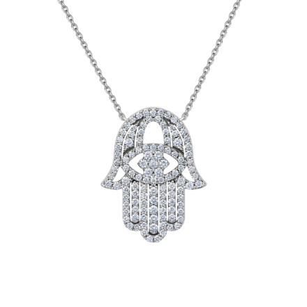 Колье с бриллиантами, белое золото