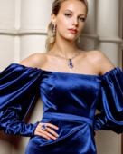 Сет с танзанитами и бриллиантами, белое золото, н.керамика