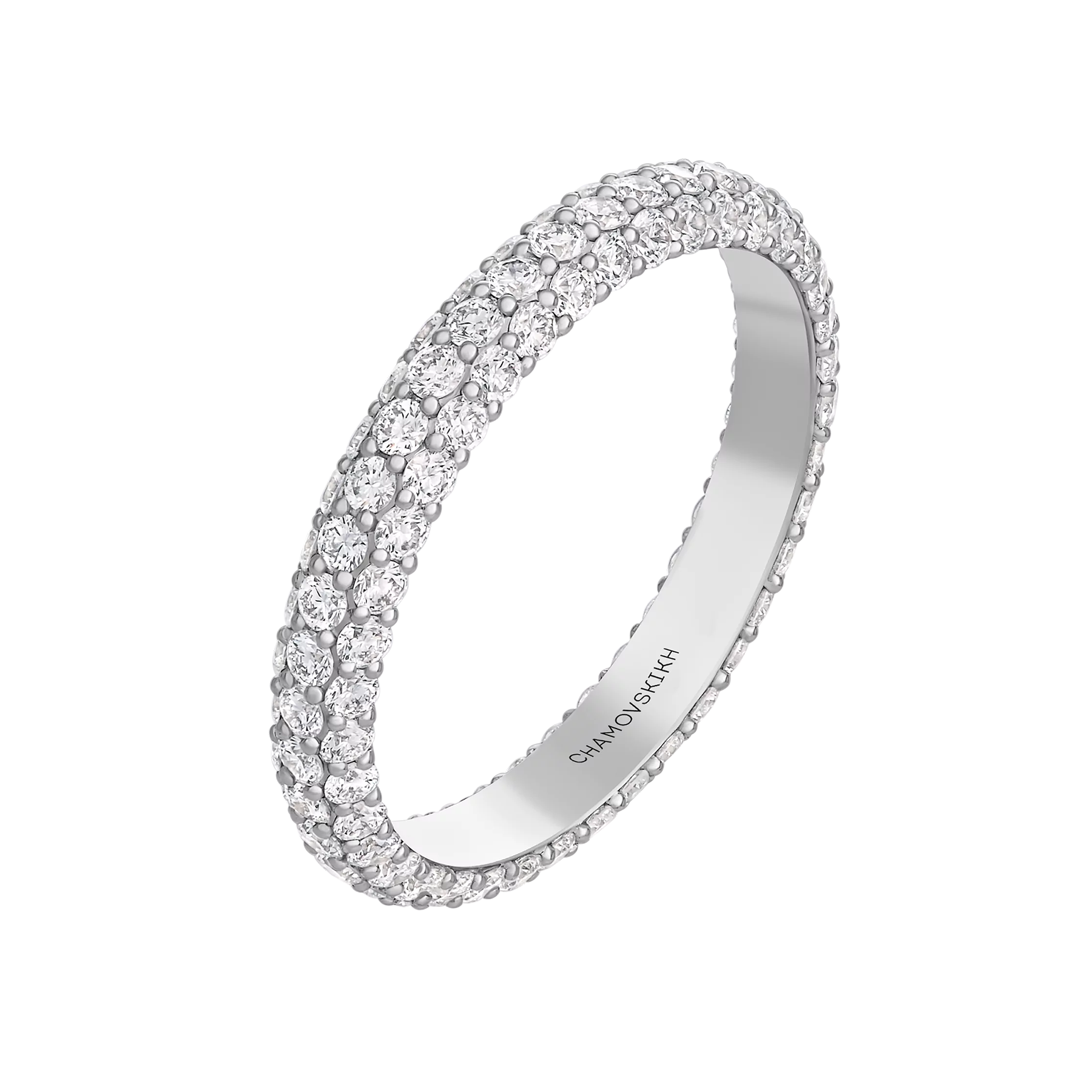 Кольцо с бриллиантами, белое золото