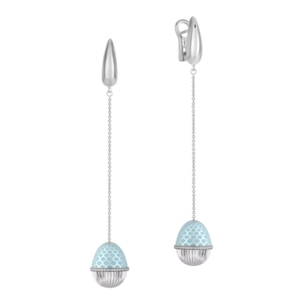 Серьги с бриллиантами, белое золото, н.керамика