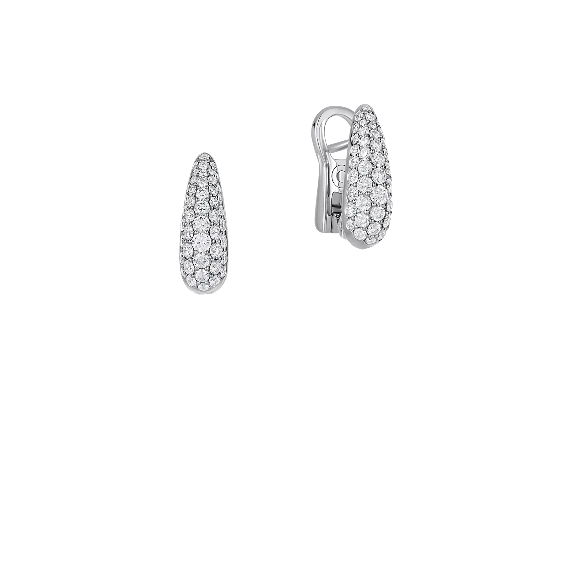 Серьги с бриллиантами, рубинами и розовыми сапфирами, белое золото