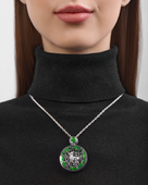 Подвес с бриллиантом, белое золото, н.керамика