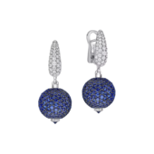 Серьги с сапфирами и бриллиантами, белое золото