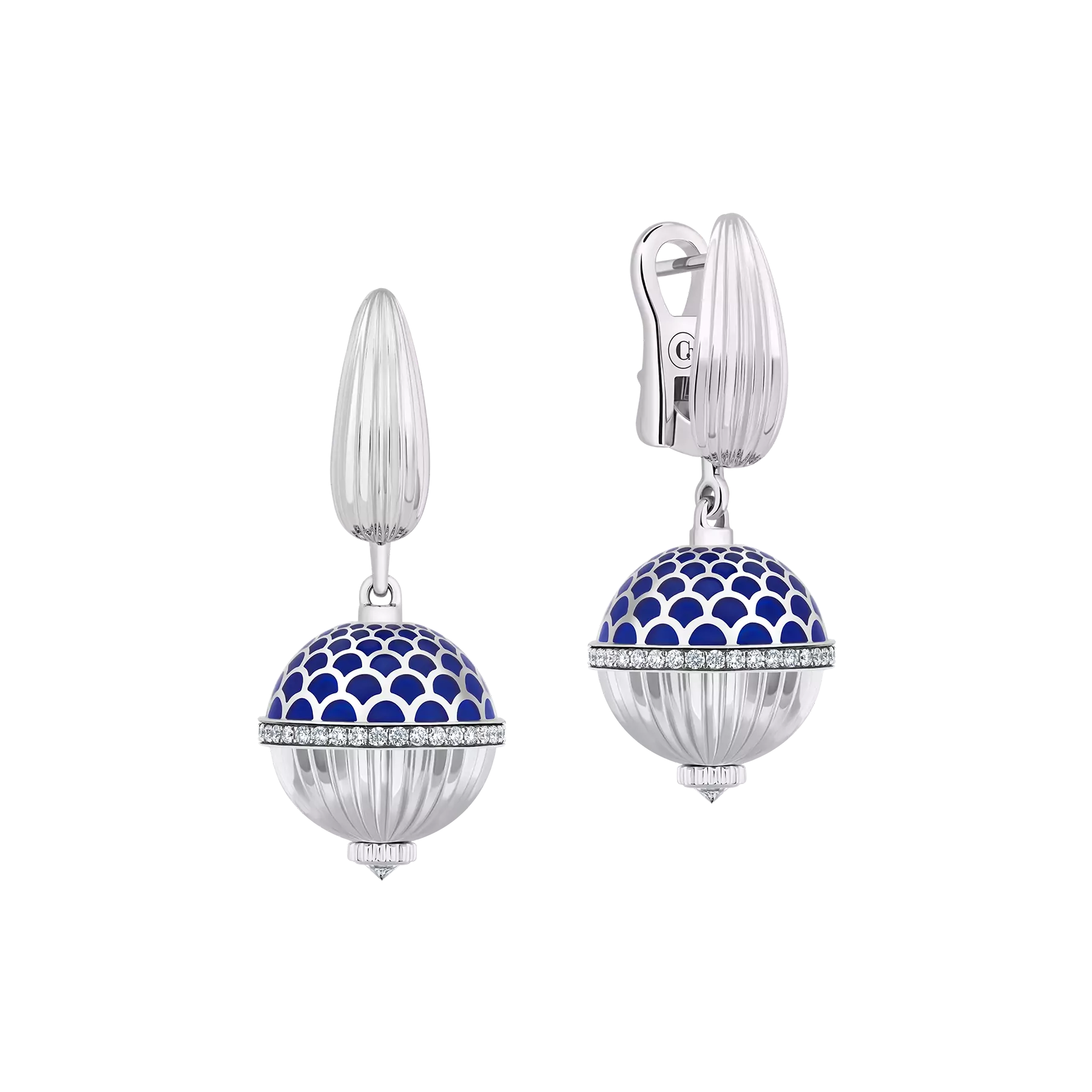 Серьги с бриллиантами, белое золото