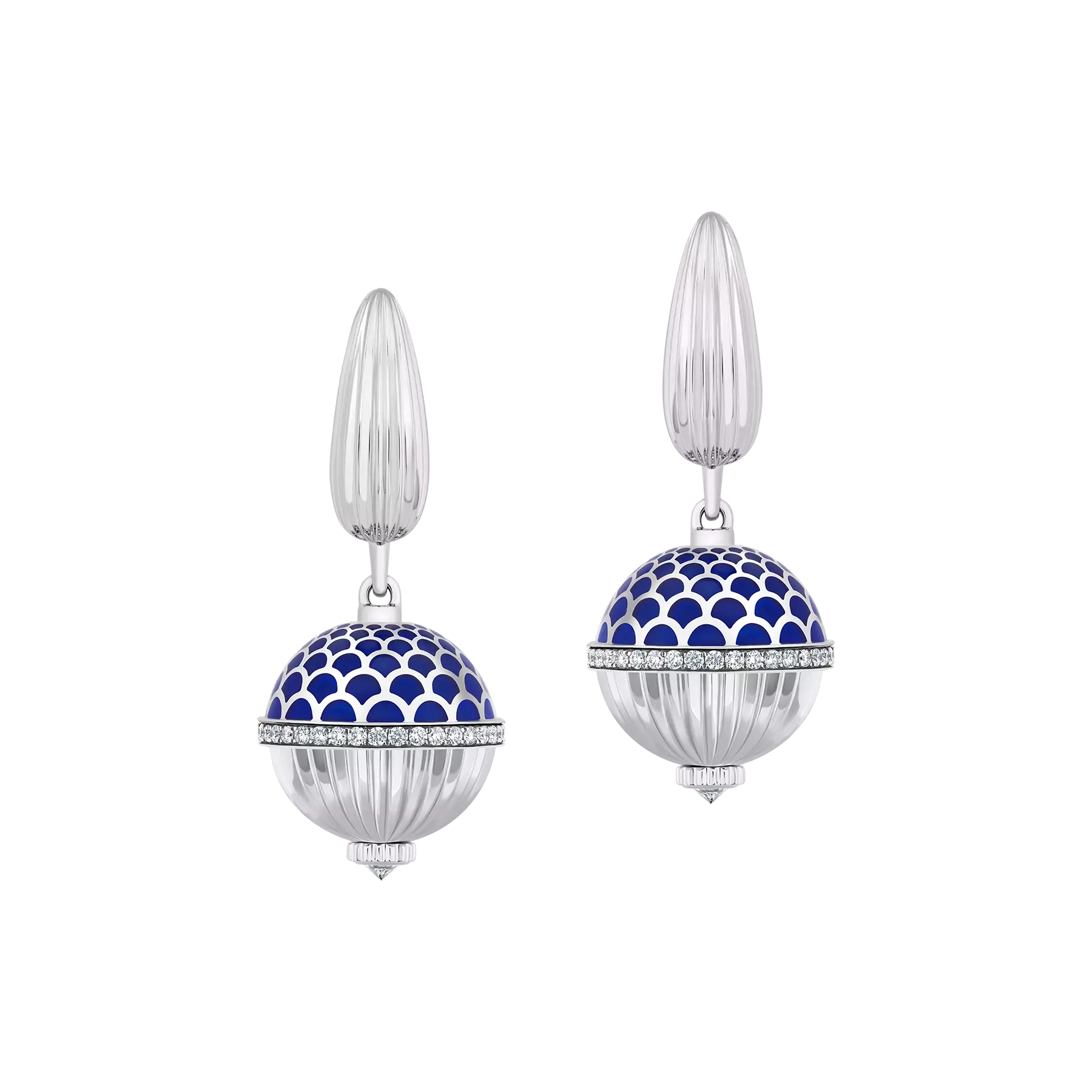 Серьги с бриллиантами, белое золото