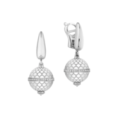 Серьги с бриллиантами, белое золото, н.керамика