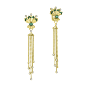 Серьги с изумрудами и бриллиантами, желтое золото, н.керамика