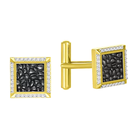 Запонки с бриллиантами, желтое золото