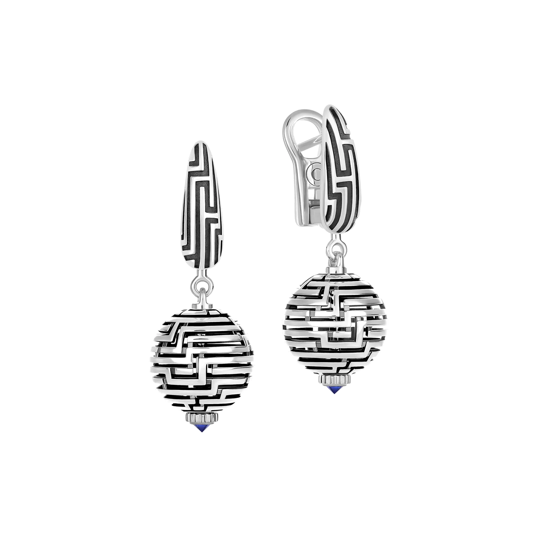 Серьги с сапфирами, белое золото