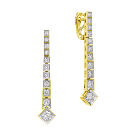 Серьги с бриллиантами, жёлтое золото