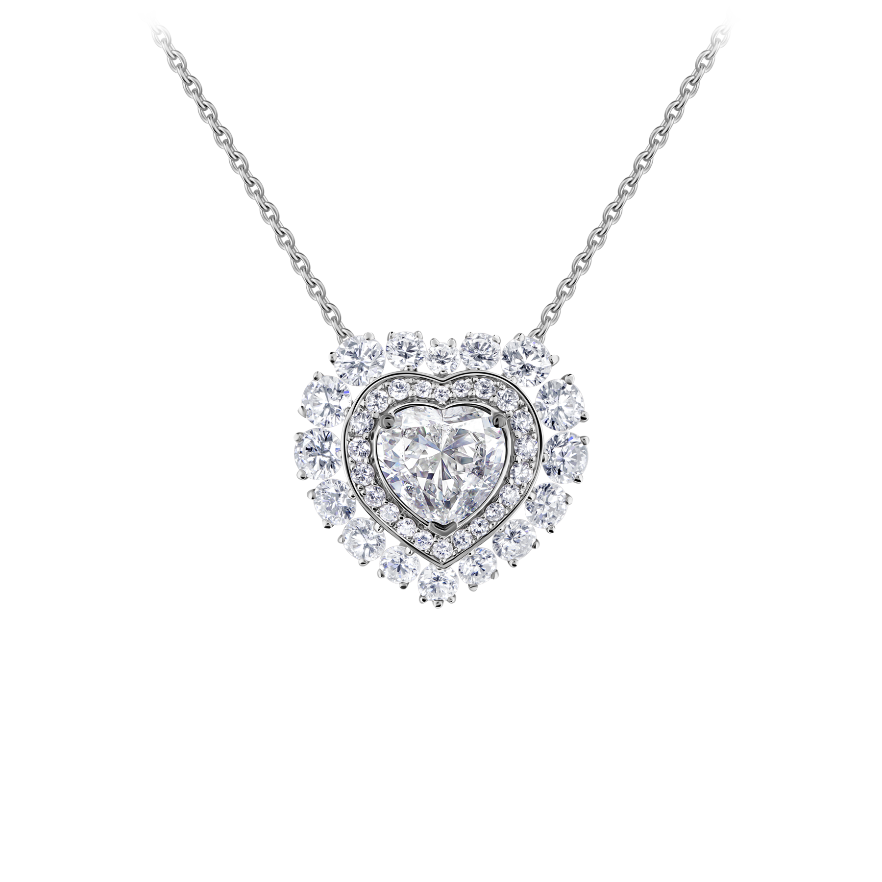 Колье с бриллиантами, белое золото