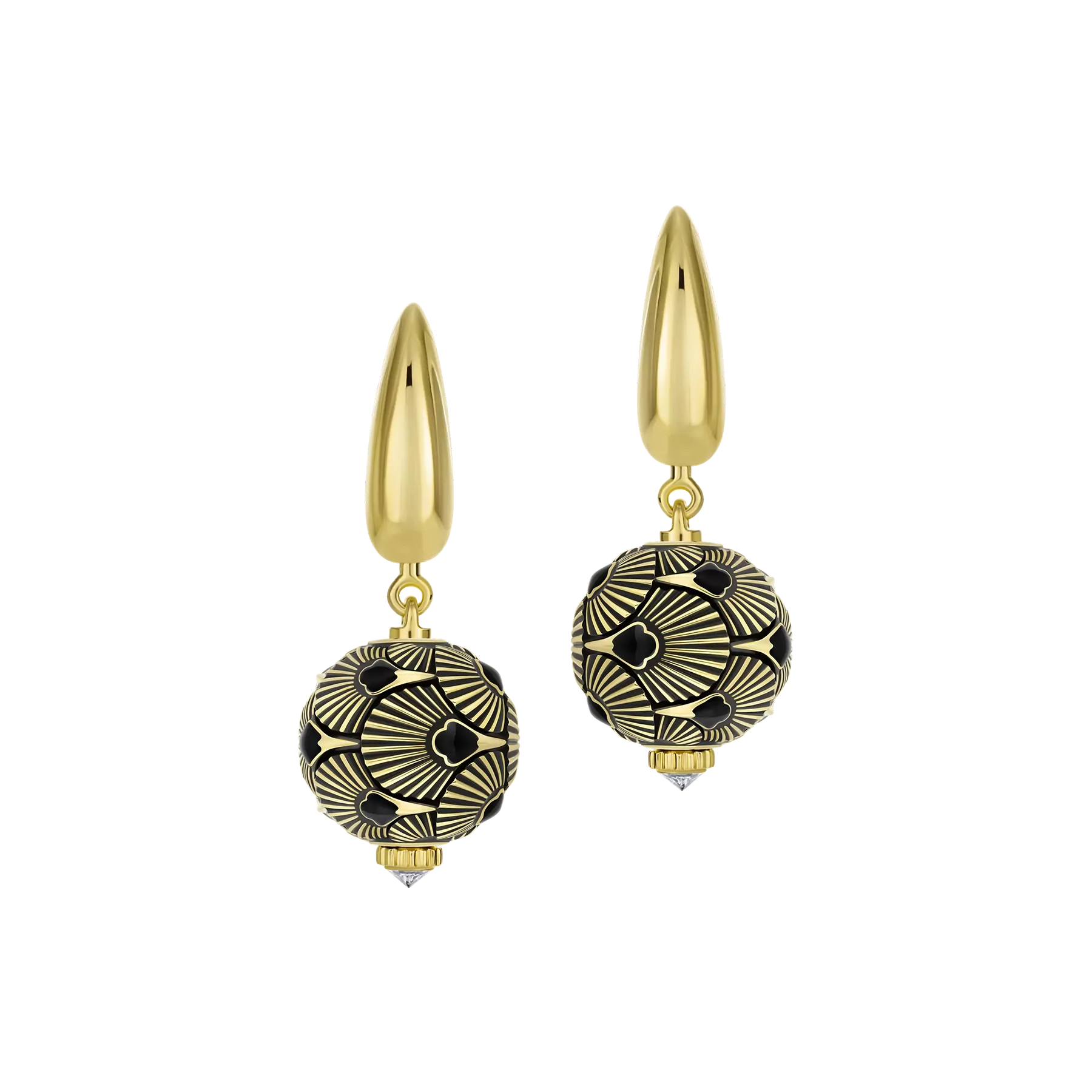 Серьги с бриллиантами, желтое золото, н.керамика