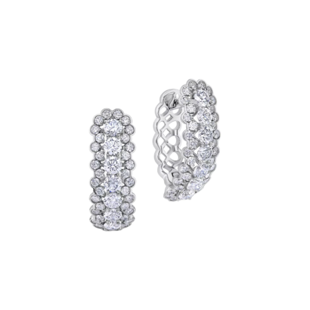 Серьги с бриллиантами, белое золото