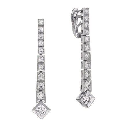  Серьги с бриллиантами, белое золото