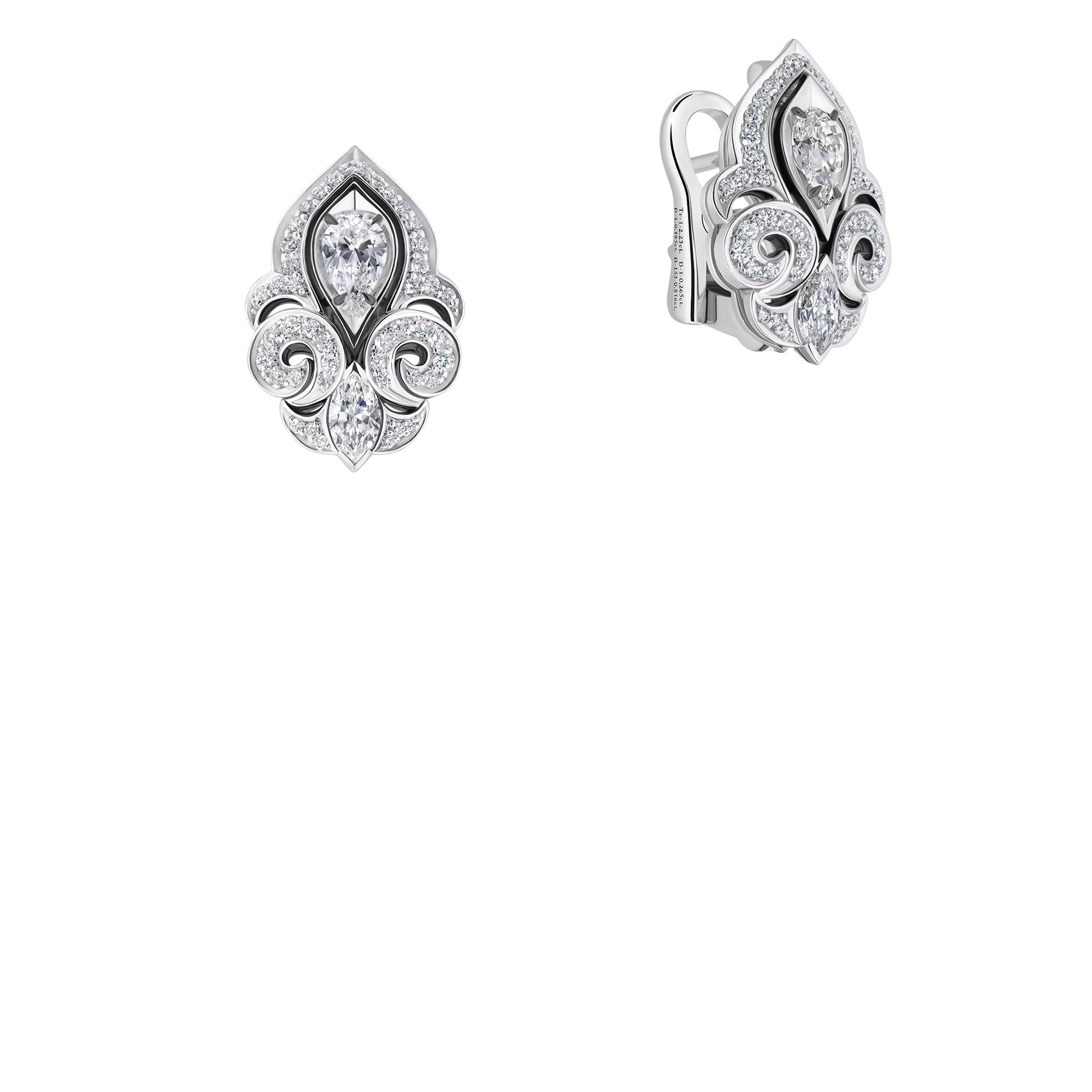 Серьги с верделитами и бриллиантами, белое золото