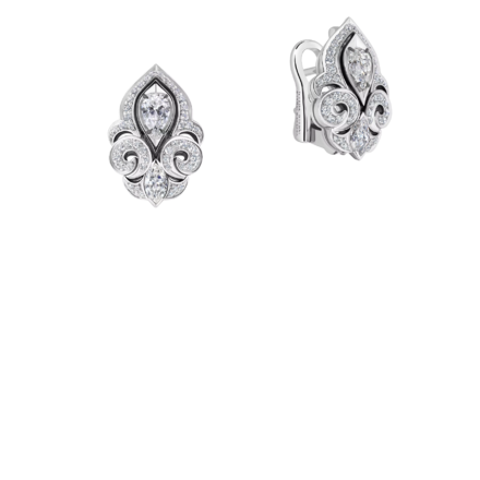 Серьги с верделитами и бриллиантами, белое золото 3