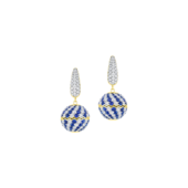 Серьги с сапфирами и бриллиантами, желтое золото