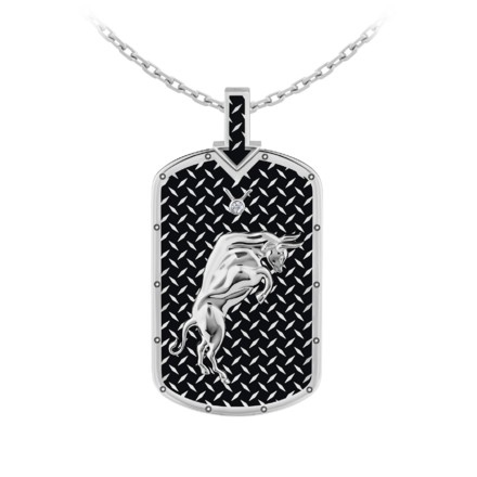 Подвес с бриллиантом, белое золото, нанокерамика