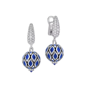 Серьги с сапфирами и бриллиантами, белое золото, н.керамика