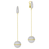 Серьги с бриллиантами, жёлтое золото