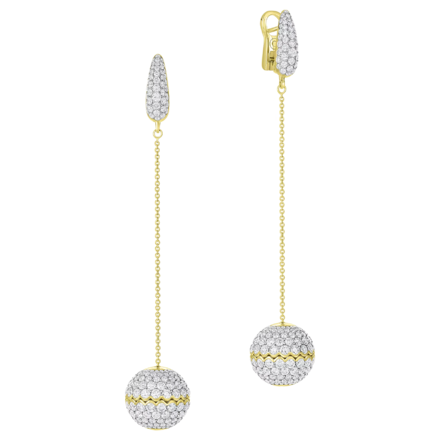 Серьги с бриллиантами, жёлтое золото