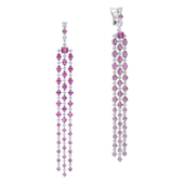 Серьги с сапфирами и бриллиантами, белое золото