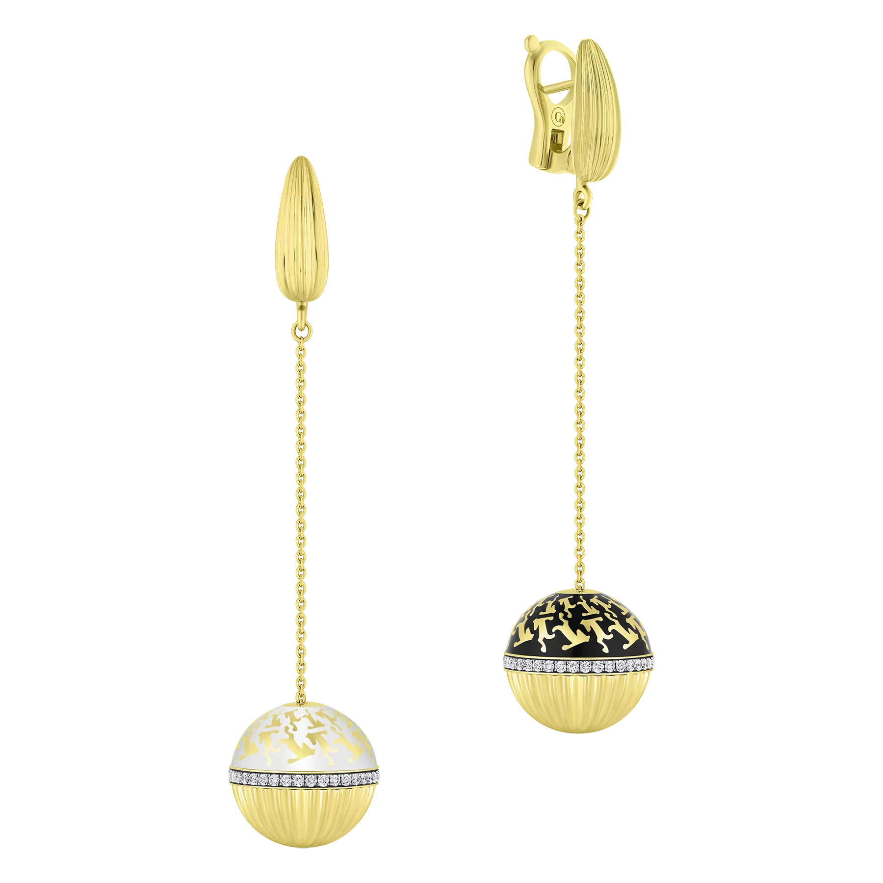 Серьги с бриллиантами, желтое золото, н.керамика