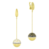 Серьги с бриллиантами, желтое золото, н.керамика