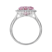 Кольцо со шпинелью и бриллиантами, белое золото