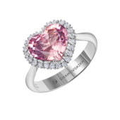 Кольцо со шпинелью и бриллиантами, белое золото