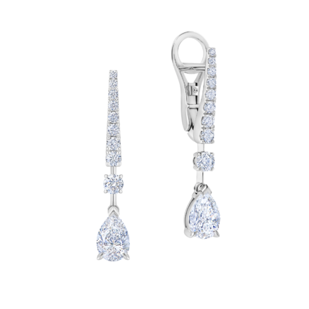 Серьги с бриллиантами, белое золото