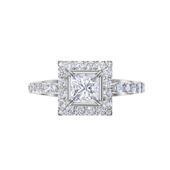 Кольцо с бриллиантами, белое золото