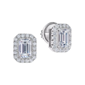 Пусеты с бриллиантами, белое золото