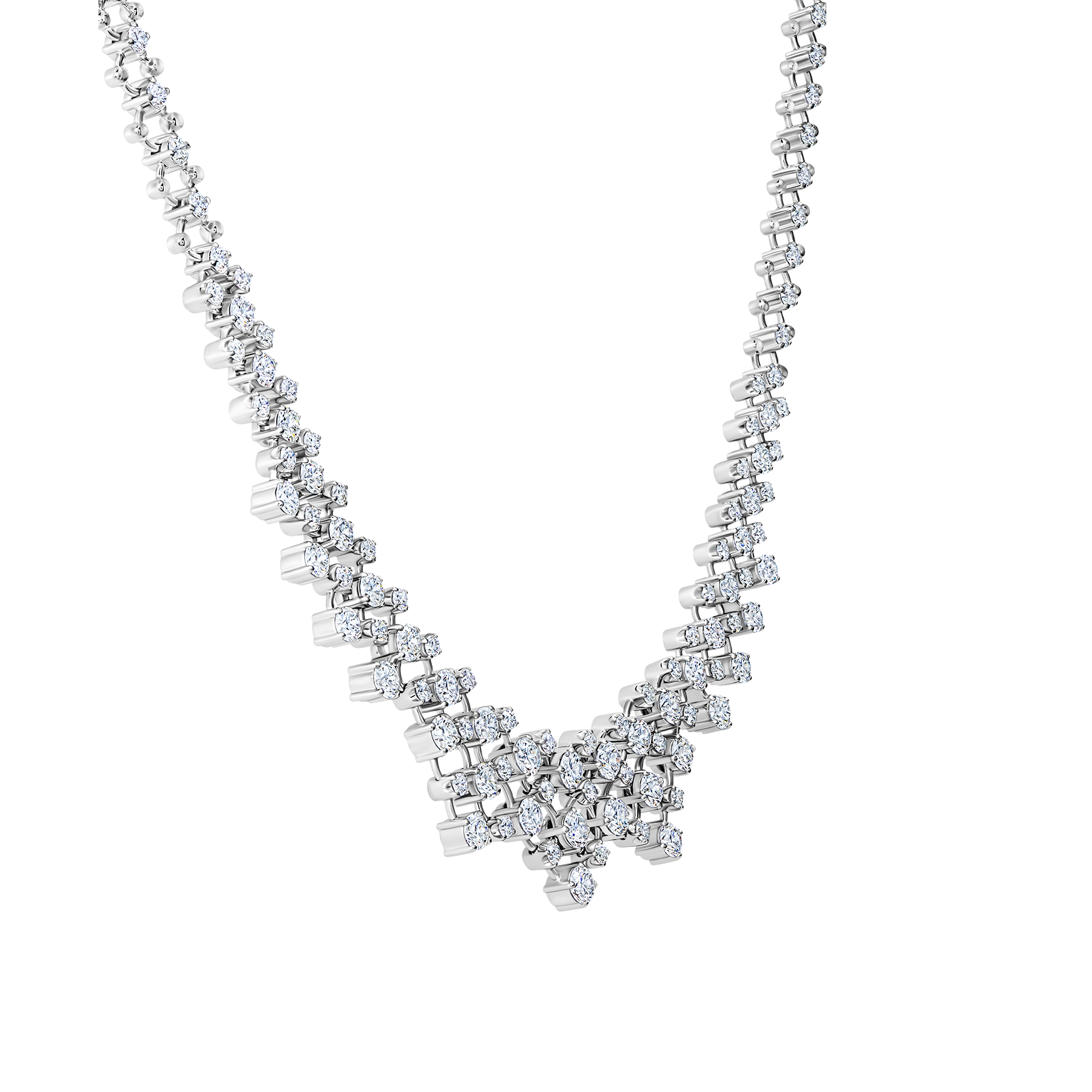 Колье с бриллиантами, белое золото