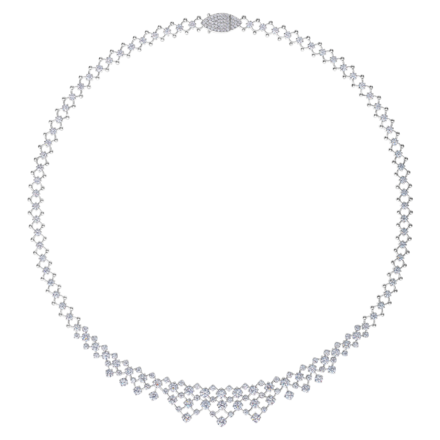 Колье с бриллиантами, белое золото