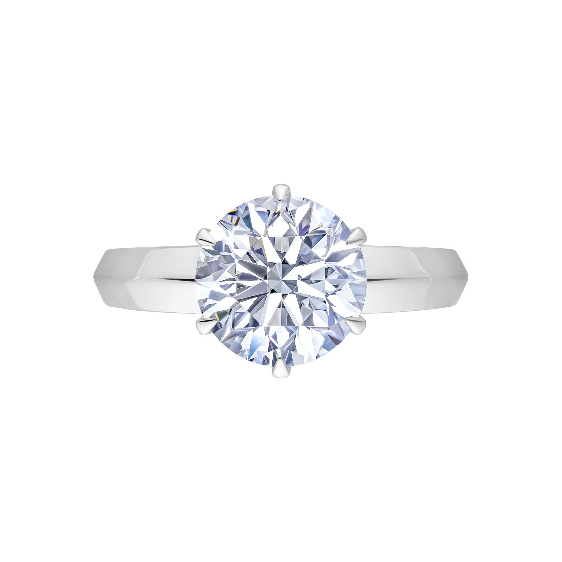 Кольцо с бриллиантом, белое золото