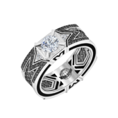 Кольцо с бриллиантами, белое золото, нанокерамика