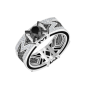 Кольцо с бриллиантами, белое золото, нанокерамика