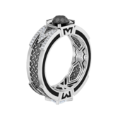 Кольцо с бриллиантами, белое золото, нанокерамика