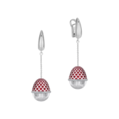 Серьги с бриллиантами, белое золото, н.керамика