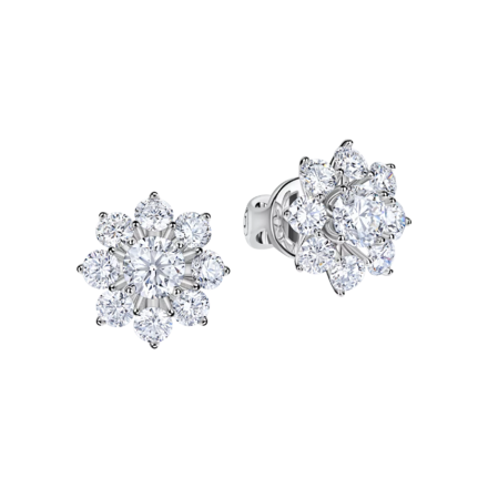 Пусеты с бриллиантами, белое золото