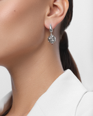 Серьги с рубинами и бриллиантами, белое золото