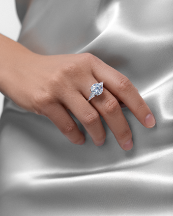 Помолвочное кольцо с бриллиантами, белое золото 5