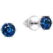 Пусеты с сапфирами, белое золото, н.керамика