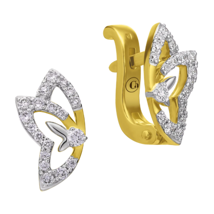 Серьги с бриллиантами, желтое золото