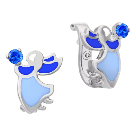 Серьги с сапфирами, белое золото, н.керамика