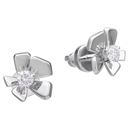 Пусеты с бриллиантами, белое золото