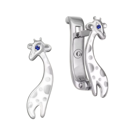 Серьги с сапфирами, белое золото, н.керамика